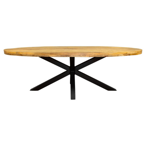 Adeqo Mangohouten Ovale Eettafel Noak 180 cm met matrixpoot