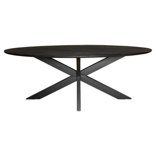 Adeqo Mangohouten Ovale Eettafel Nea 210 cm met matrixpoot | Black