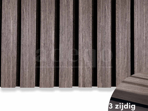 Adeqo Akupanel - Akoestische panelen - Donker Walnoot 260 x 60 cm - 3 zijdig