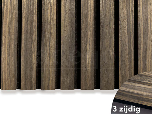 Adeqo Akupanel - Akoestische panelen - Gerookt Eiken 260 x 60 cm - 3 zijdig