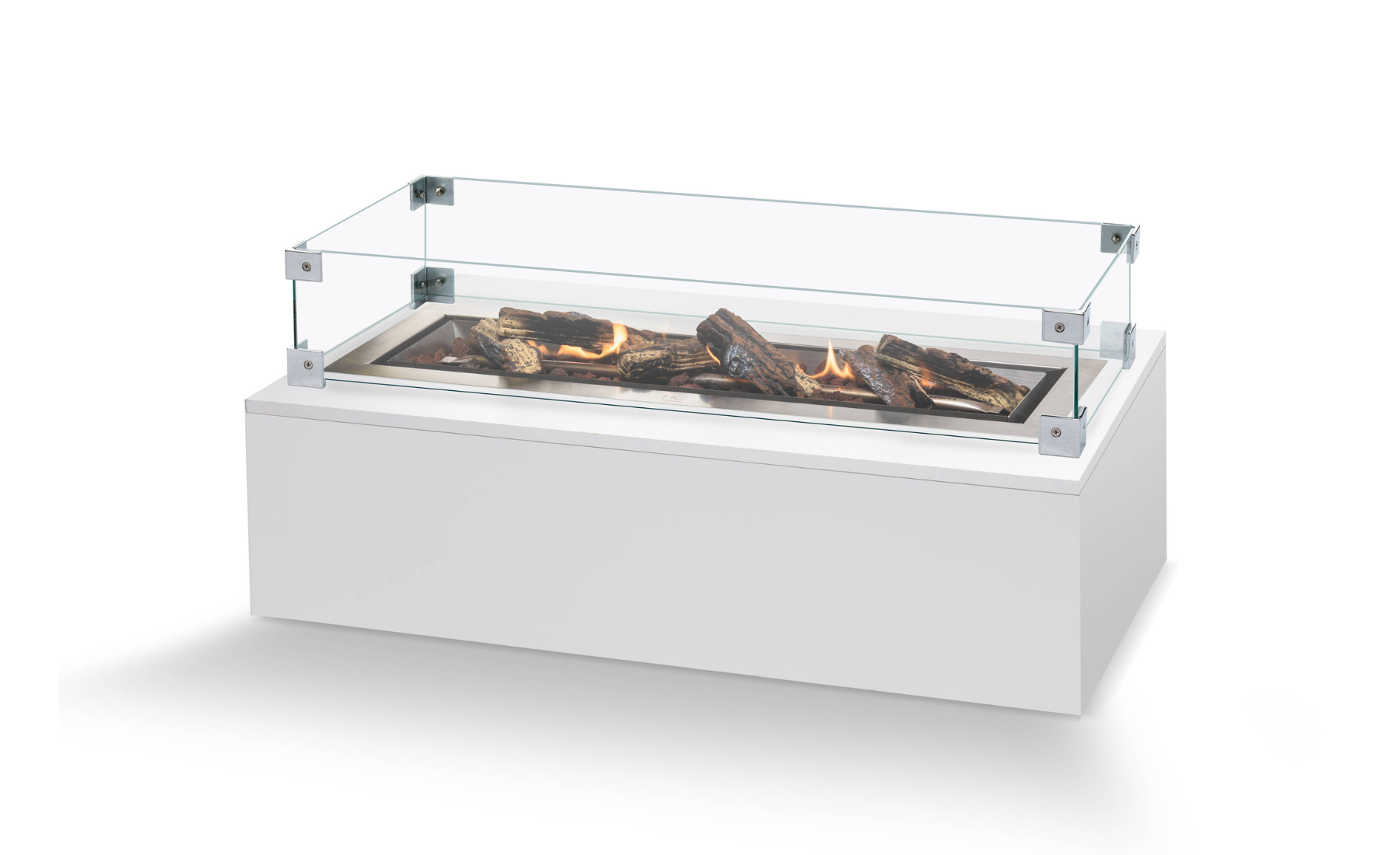 glazen ombouw vuurtafel