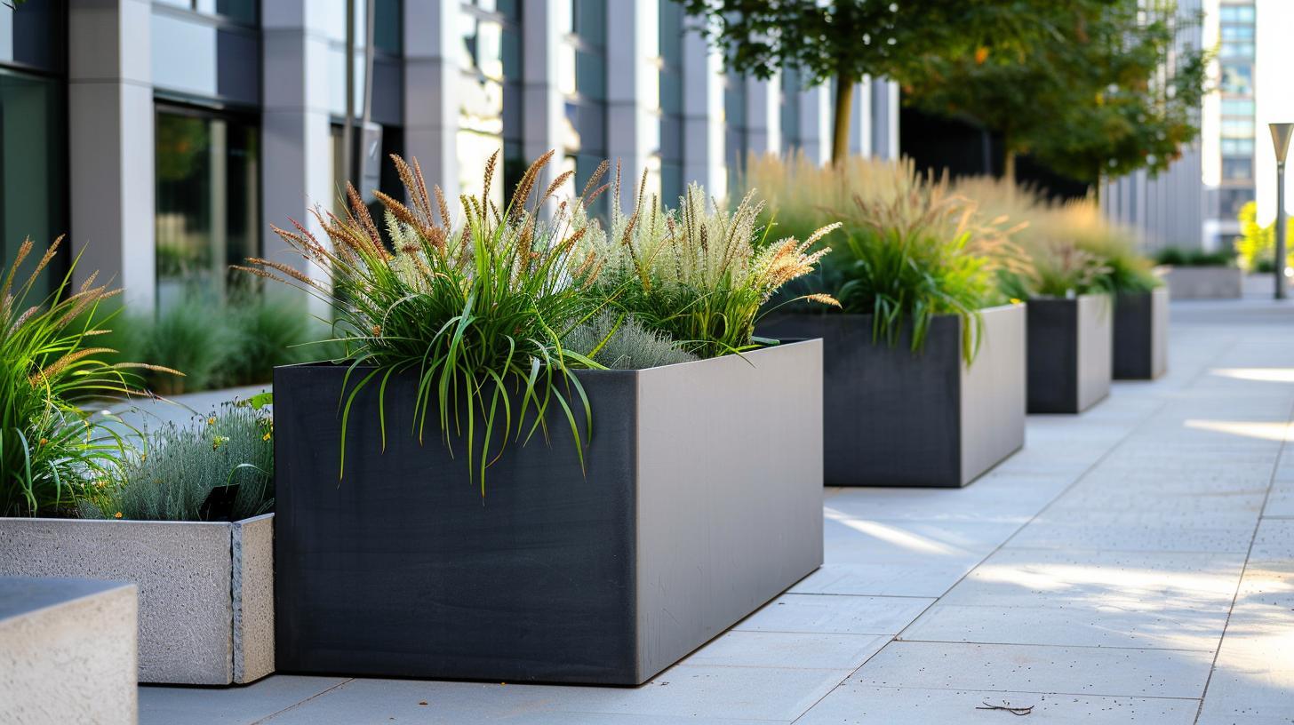 Plantenbak met bodem in sfeervolle tuin, gevulde met planten