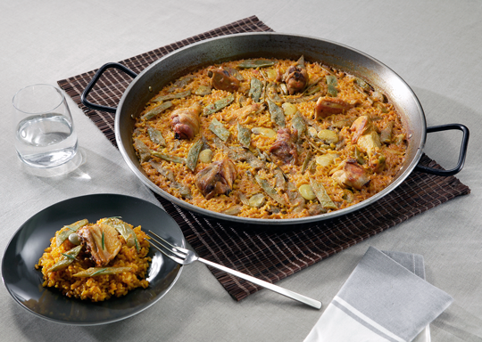 recept paella met konijn en tuinbonen