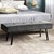 Mid-Century Grey Corduroy Upholstered End of Bed Bench with Black Metal Legs Q280-GRCDBS7912854638