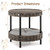 2-tier Rattan Cat Nest with Removable Padded Cushion-Gray B593-PV10296