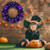 24 Inch Pre-lit Halloween Wreath with 35 Purple LED Lights B593-CM23476