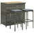 Bar Set Grey PE rattan, steel, solid acacia wood A949-313474