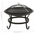 2-in-1 Fire Pit and BBQ with Poker 22"x22"x19.3" Steel A949-313350