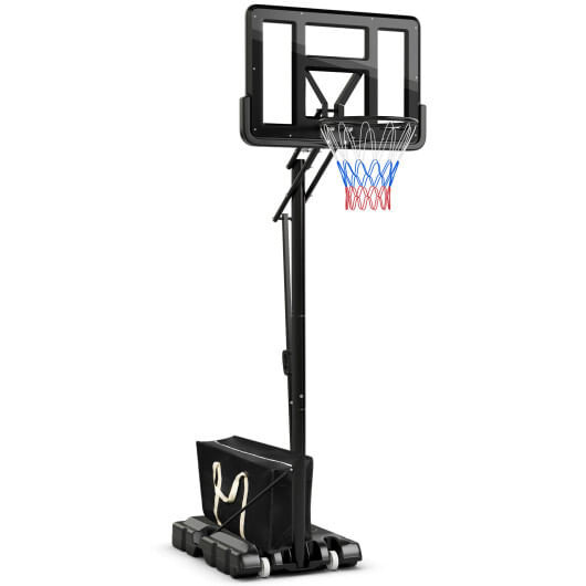 Portable Basketball Hoop with 4.6 to 10 Feet 10-Level Height Adjustable B593-SP37879