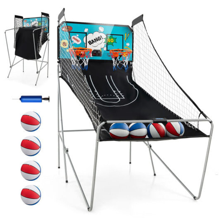 Dual Shot Basketball Arcade Game with 8 Game Modes and 4 Balls-Green - Color: Green D681-SP38115GN