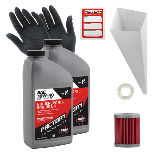 Factory Racing Parts SAE 10W-40 2qt Oil Change Kit Fits Suzuki Burgman 400/400S