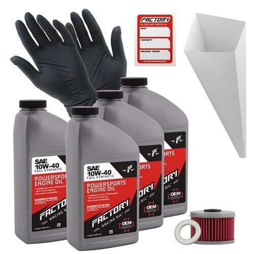 Factory Racing Parts 10W40 4Qt Oil Change Kit Fits Honda TRX420FPE TRX420FPM