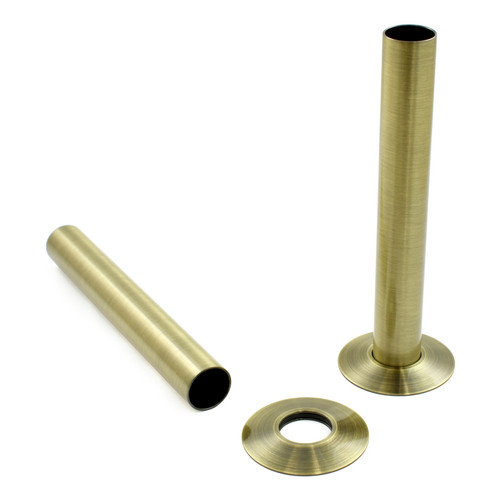 SLEEVE-130-AB - Antique Brass Radiator Valve Sleeving Kit 130mm (pair)