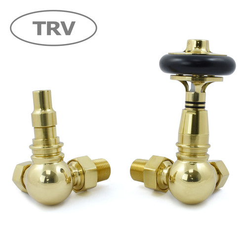 AMB-CR-B - Amberley Thermostatic Radiator Valves - Polished Brass (Corner TRV)
