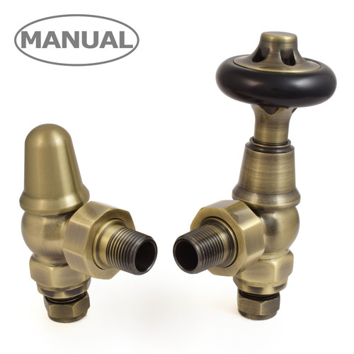 COM-AG-AB - Commodore Traditional Manual Radiator Valve - Antique Brass (Angled Manual) COM-AG-AB - Commodore Traditional Manual Radiator Valve - Antique Brass (Angled Manual)