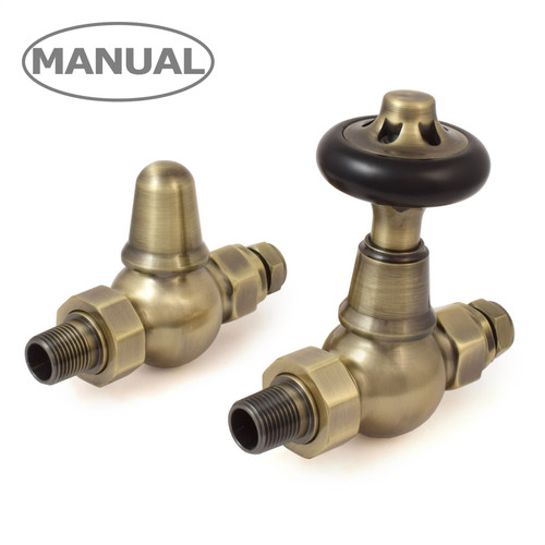 COM-ST-AB - Commodore Traditional Manual Radiator Valve - Antique Brass (Straight Manual) COM-ST-AB - Commodore Traditional Manual Radiator Valve - Antique Brass (Straight Manual)