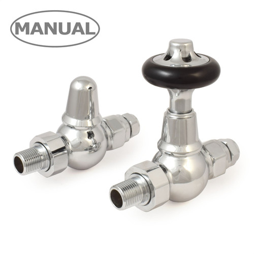 COM-ST-C - Commodore Traditional Manual Radiator Valve - Chrome (Straight Manual)