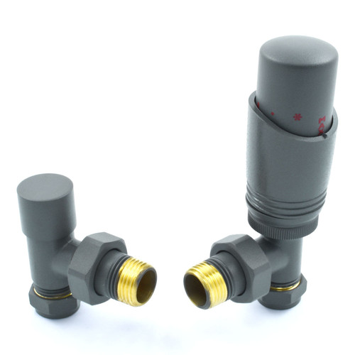 DELTA-AG-GG - Delta Angled TRV Gunboat Grey Thermostatic Radiator Valve