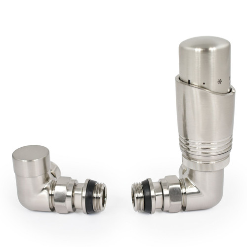 DELTA-CR-SN - Delta Corner TRV Brushed Satin Nickel Thermostatic Radiator Valve