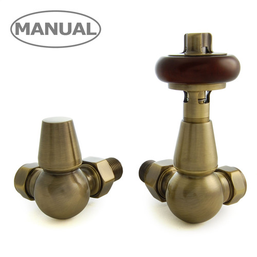 ETO-CR-AB - Eton Traditional Radiator Valve - Antique Brass (Corner Manual)