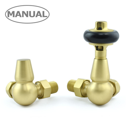 ETO-CR-BB - Eton Traditional Radiator Valve - Brushed Brass (Corner Manual)