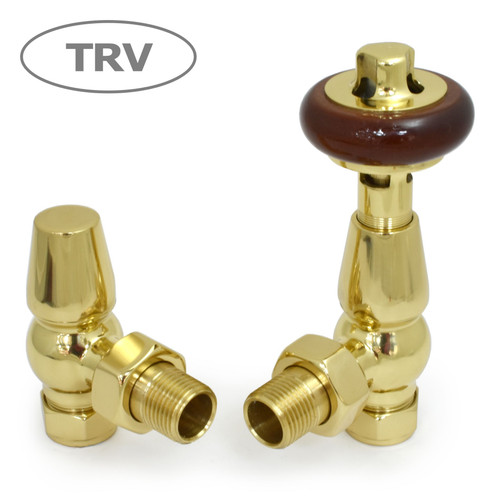 FAR-AG-B - Faringdon Traditional Thermostatic Radiator Valve - Brass (Angled TRV)