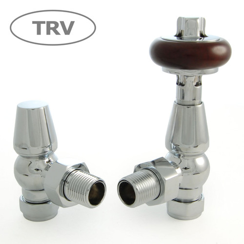 FAR-AG-C - Faringdon Traditional Thermostatic Radiator Valve - Chrome (Angled TRV)