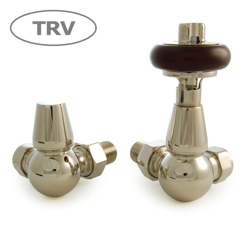 FAR-CR-N - Faringdon Traditional Thermostatic Radiator Valve - Nickel (Corner TRV)