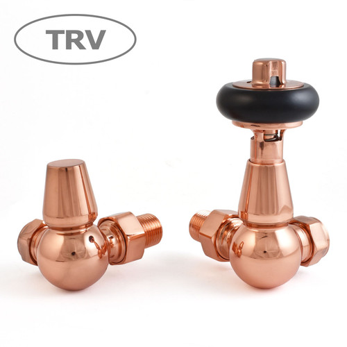 FAR-CR-PC - Faringdon Traditional Thermostatic Radiator Valve - Polished Copper (Corner TRV)