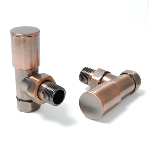 MILAN-2-AG-AC - Milan Angled Antique Copper Radiator Valves (Pair)