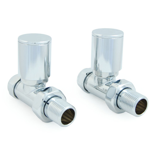 MILAN-2-ST-C - Milan Straight Chrome Radiator Valves (Pair)