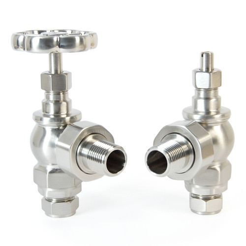 ROS-AG-SN - Rosa Traditional Manual Radiator Valves - Brushed Satin Nickel