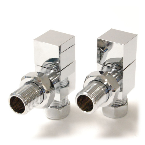 BLOC-AG-C - Bloc Angled Square Radiator Valves - Chrome