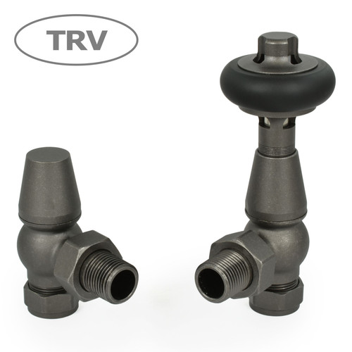 FAR-AG-PW - Faringdon Traditional Thermostatic Radiator Valve - Light Pewter (Angled TRV)