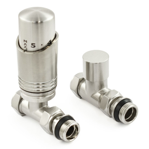 DELTA-ST-SN - Delta Straight TRV Brushed Satin Nickel Thermostatic Radiator Valve