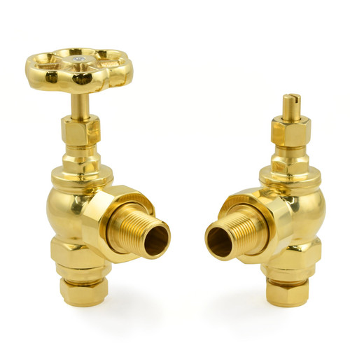 ROS-AG-UB - Rosa Traditional Manual Radiator Valves - Unlacquered Brass