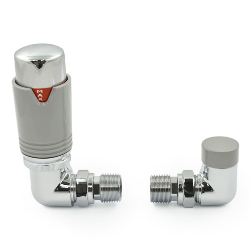 ECHO-CR-CS - Echo Corner TRV Chrome & Silver Thermostatic Radiator Valve