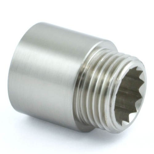 RVE-2-RIG-20-SN - 20mm Rigid Radiator Valve Extension 1/2 inch BSP - Brushed Satin Nickel