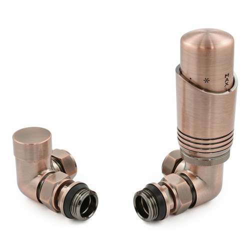 DELTA-CR-AC - Delta Corner TRV Antique Copper Thermostatic Radiator Valve