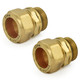 ABB-22-ADP-X2-UB-ALT00 - 22mm Compression Adapter - Unlacquered Brass (Pair) ABB-22-ADP-X2-UB-ALT00 - 22mm Compression Adapter - Unlacquered Brass (Pair)
