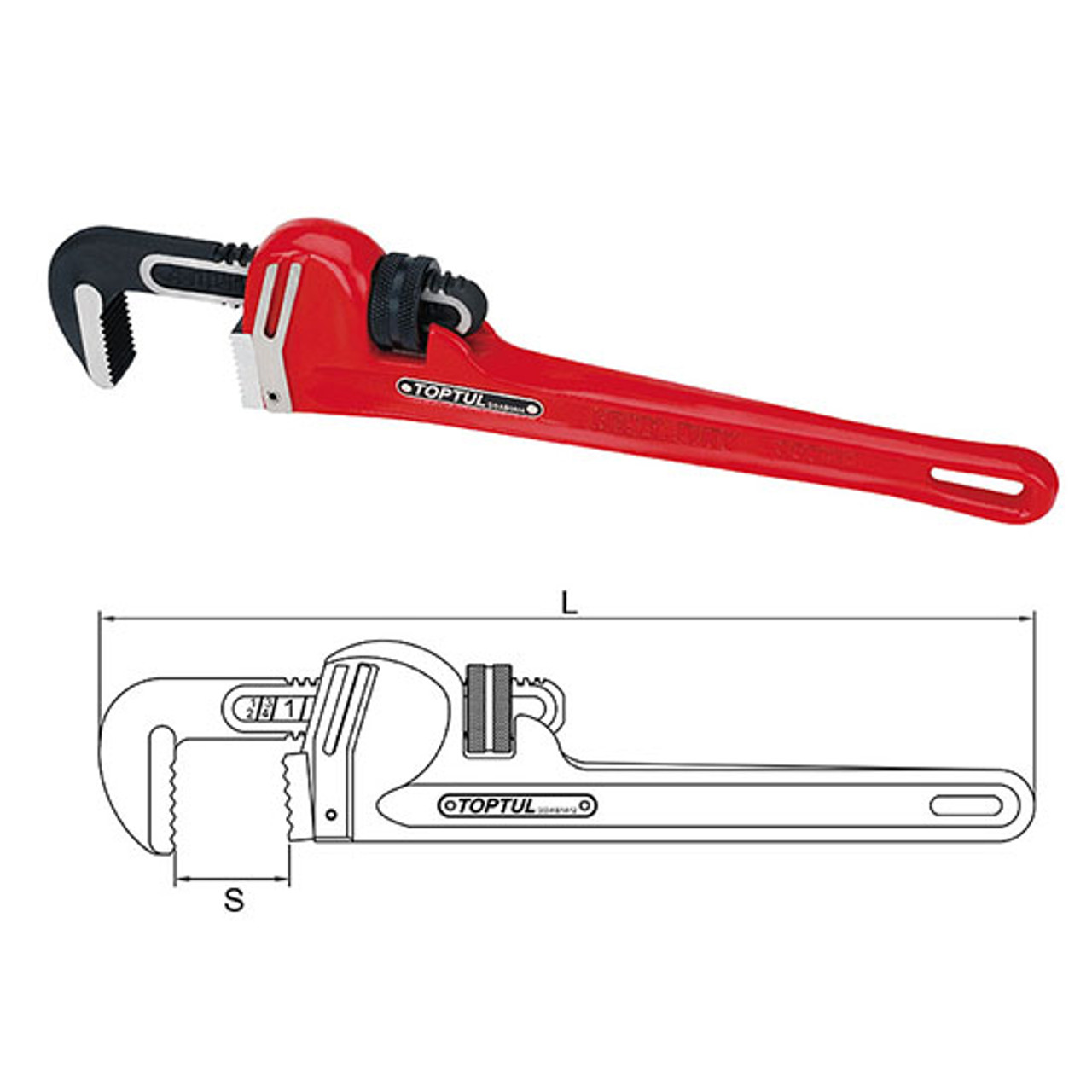 Toptul Pipe Wrench 8" (DDAB1A08)