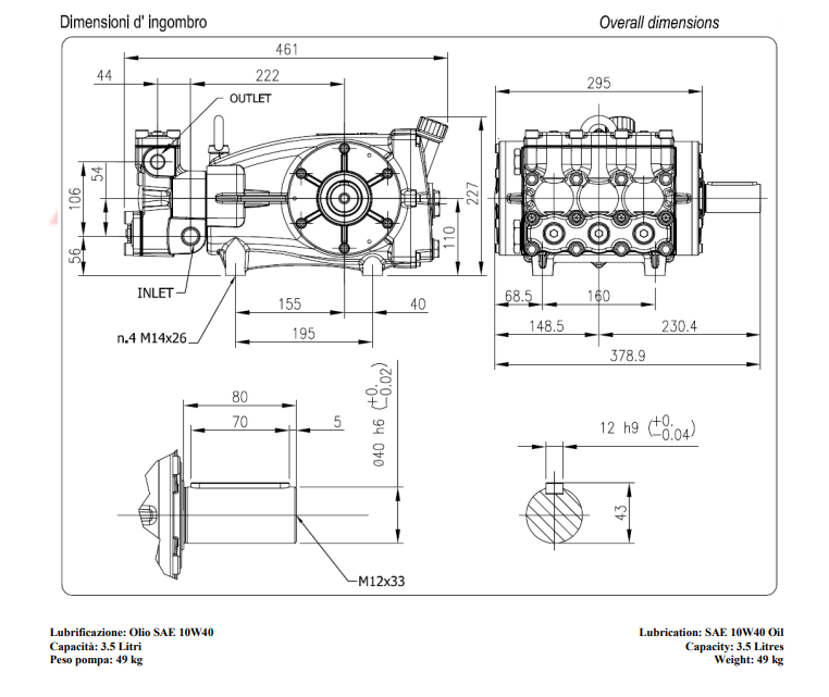 4060 PSI 80 LPM Hawk Pump HFR80 FR (214 HFR80FR)