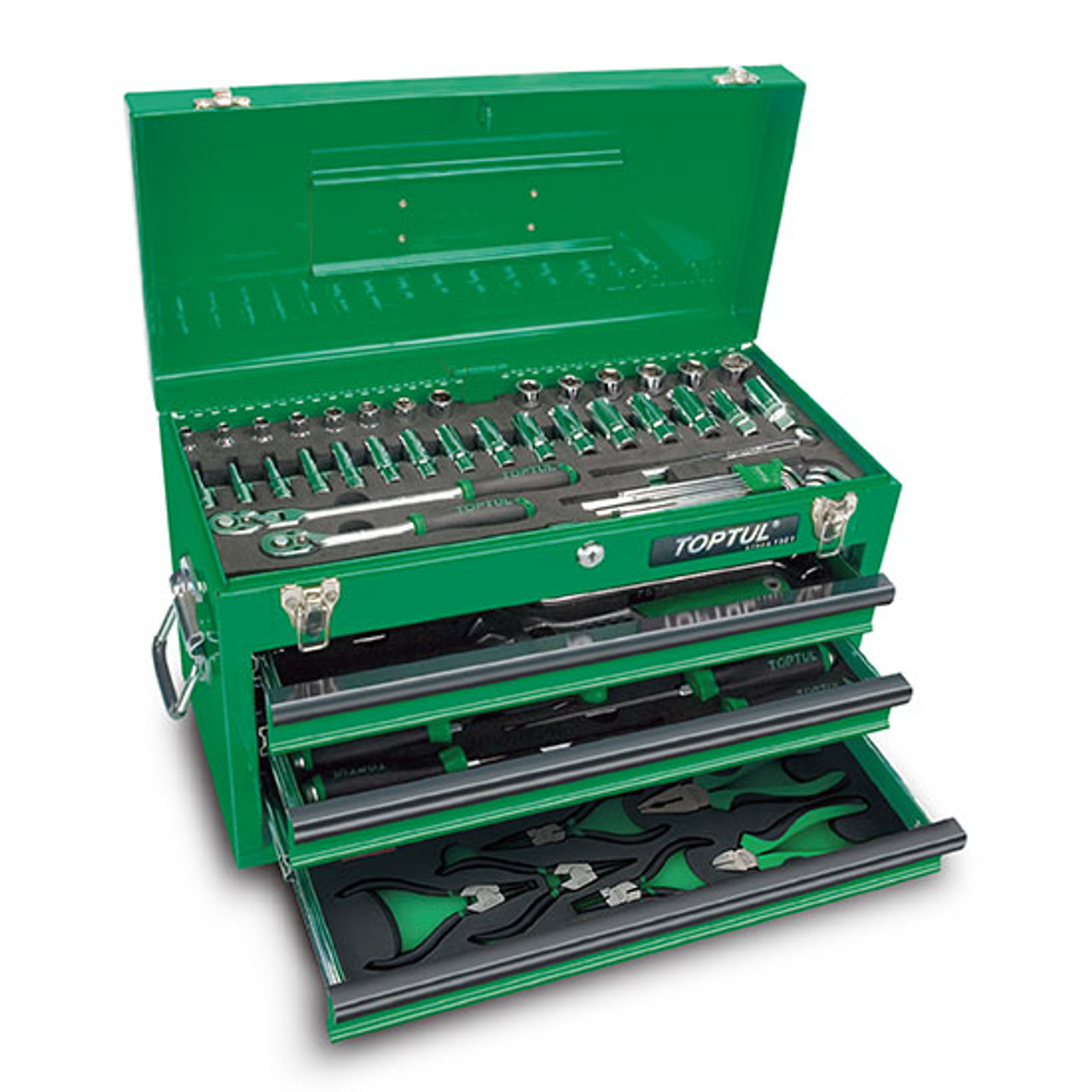 Toptul 82pc Professional Mechanical Tool Chest Set GREEN