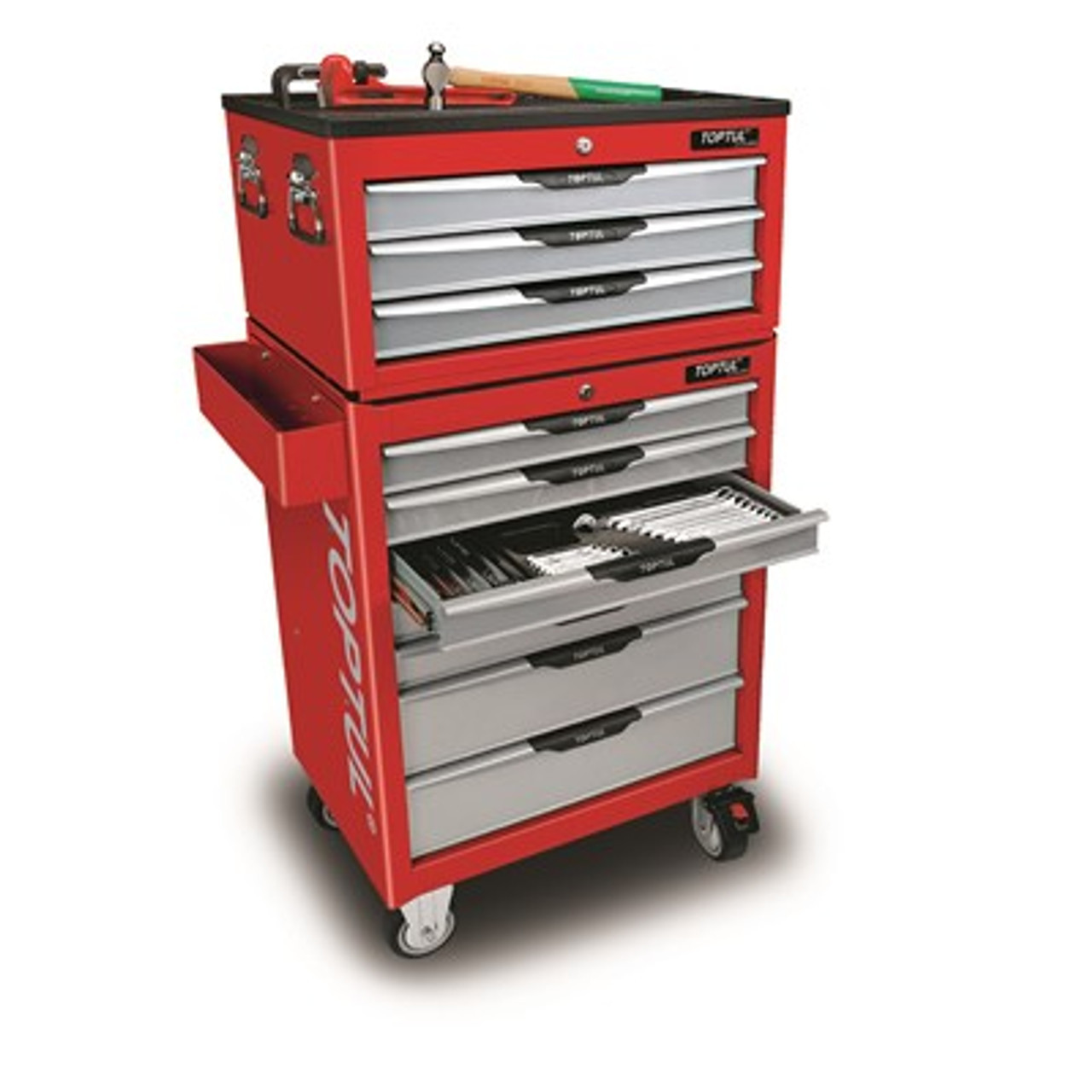 Toptul 429 Pcs Complete Tool Kit Set Up (Red) Bonus GTA2414 Hex Bit Set