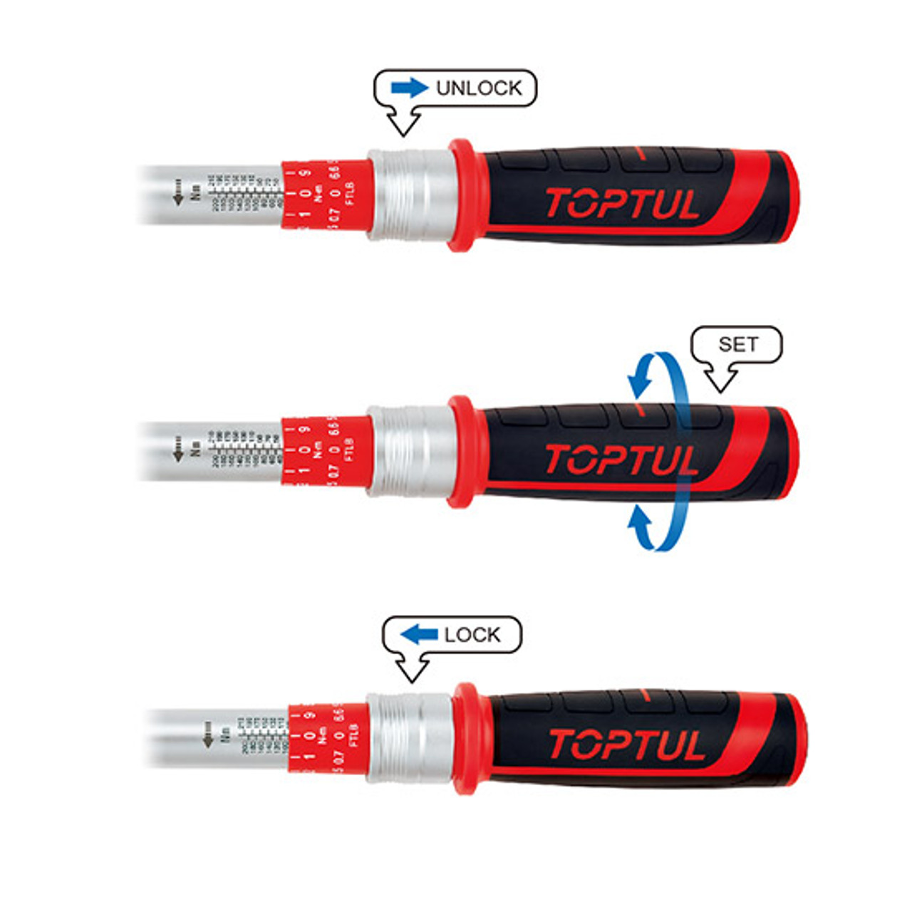 Toptul Wrench Torque 3/8"Dr 10-60Nm
