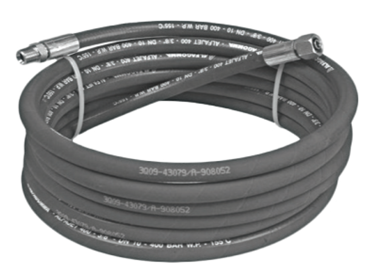 Hose 1/4" 10m with 3/8"BSPM & Fs Ends 1-wire Water Blaster Hose - Grey