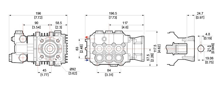 2500PSI - 11.3LPM Comet LWD3025G Pump Drawings
