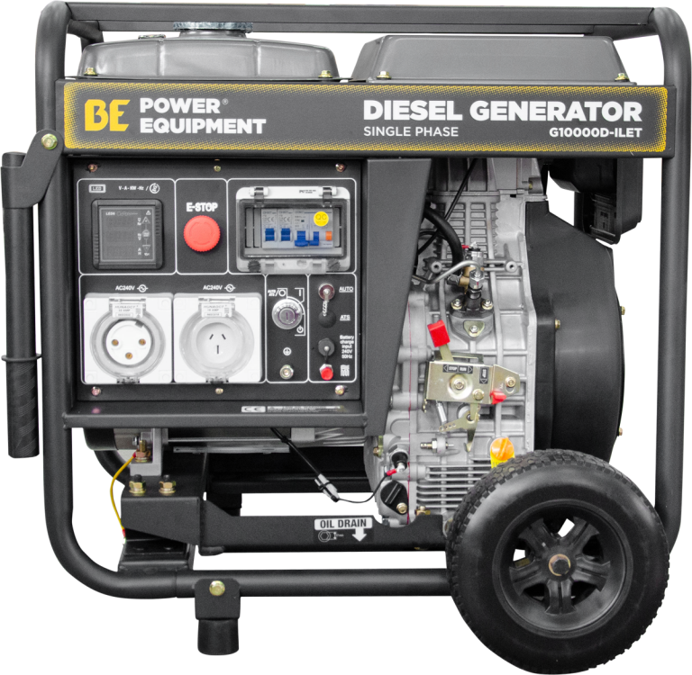 10kVA Single Phase Open Frame Diesel Generator w/RCD
