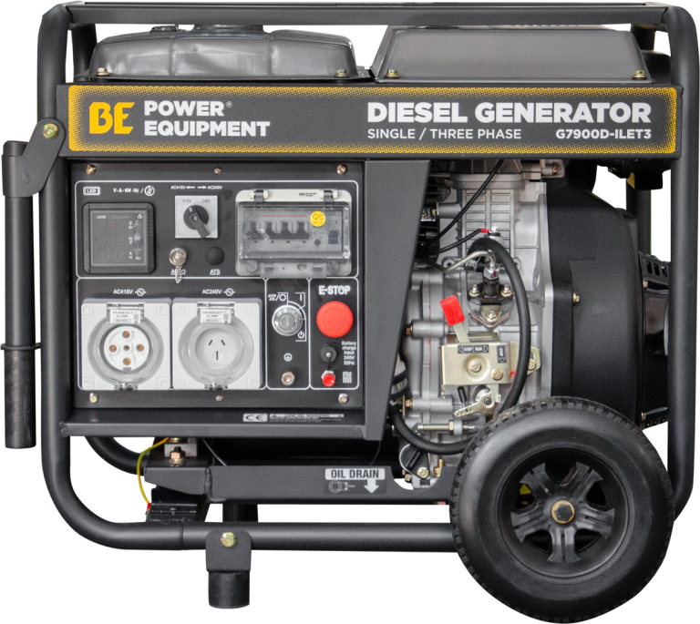 7.9kVA 3-Phase / 1-Phase Open Frame Diesel Generator w/RCD