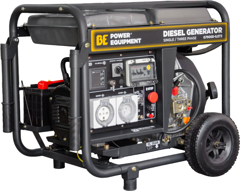 7.9kVA 3-Phase / 1-Phase Open Frame Diesel Generator w/RCD
